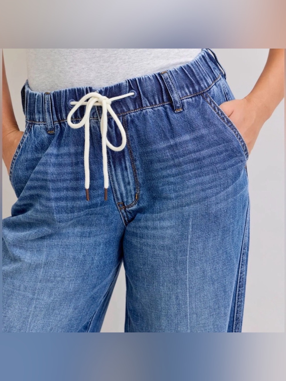 NWT Judy Blue High Waist Featherweight Drawstring Palazzo Pants Jeans 7 / 28 - Picture 2 of 9